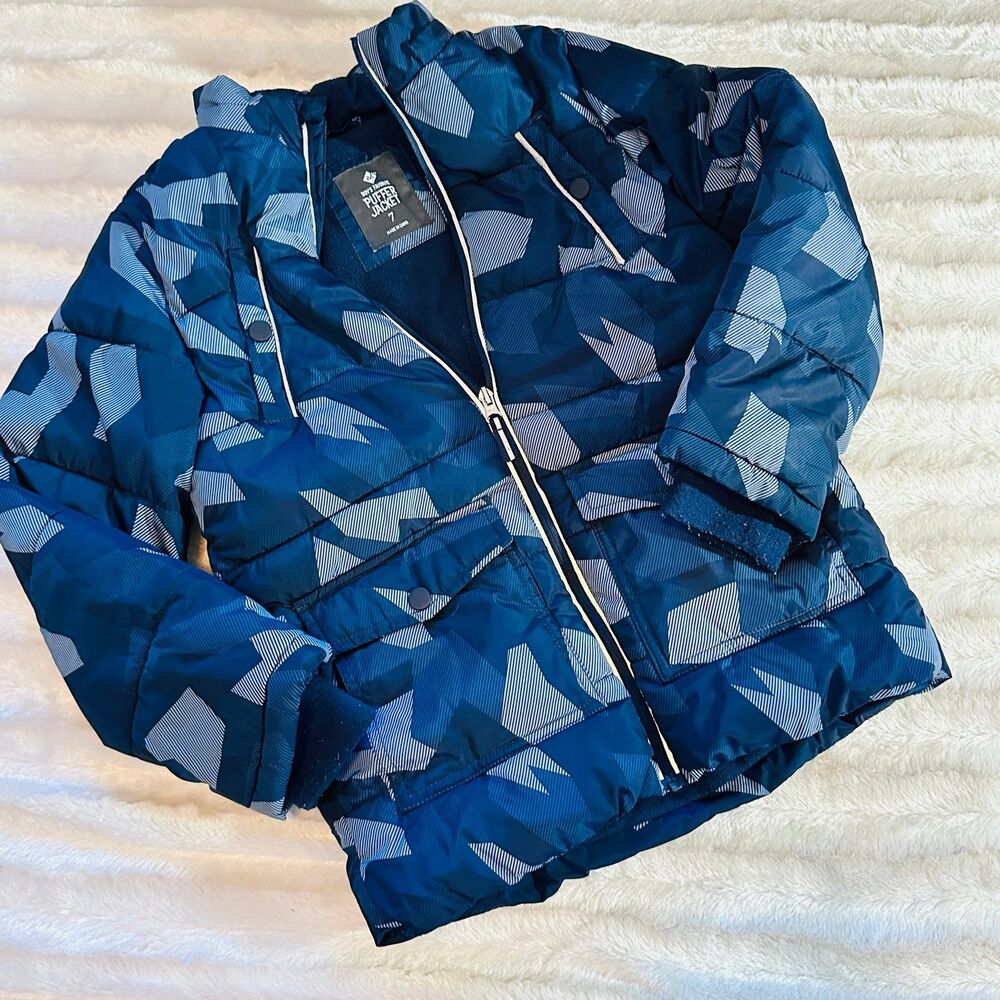 Boy’s Blue Puffer, Jacket Members Mark Size 7
